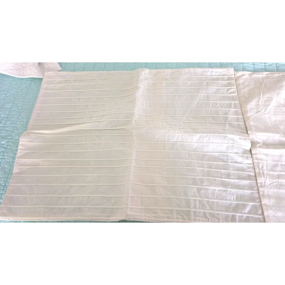 West Elm Pair Cotton Ribbed Cotton Cream Pillow Covers 20x26  NWT